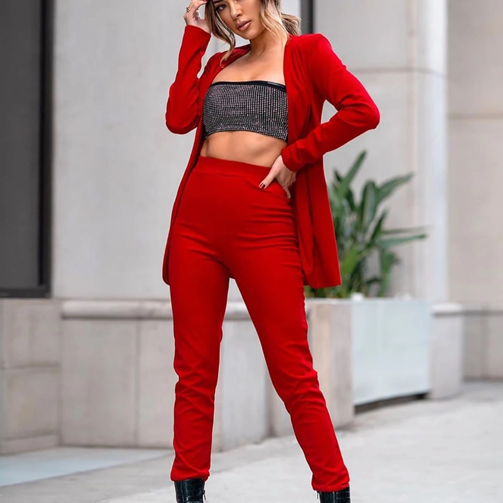 Red 🔥 Two Piece Blazer Set